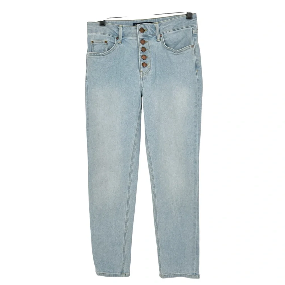 Boden Petite Light Wash High Rise Straight Leg Button Fly Girlfriend Jeans 4P